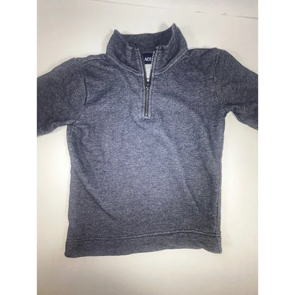 The Childrens Place Boys Gray Pullover Half Zip Mock Neck Sweatshirt Size 7/8 - Picture 1 of 5